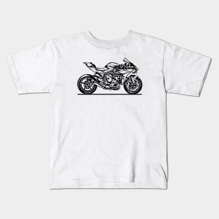 H2R Motorcycle Sketch Art Kids T-Shirt